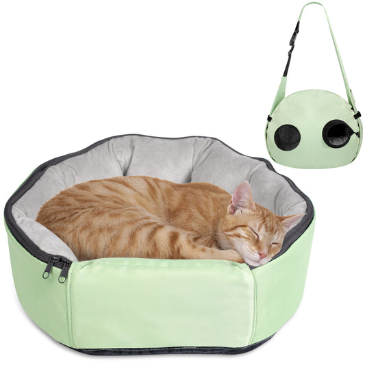DELOMENPA 2-in-1 Pet Nest & Crossbody Bag-Green