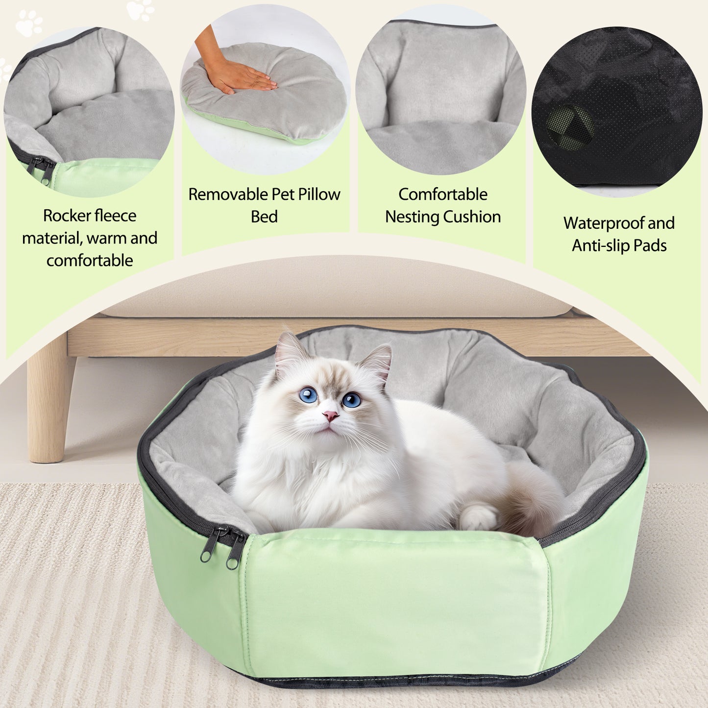 DELOMENPA 2-in-1 Pet Nest & Crossbody Bag-Green