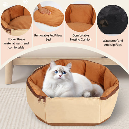 DELOMENPA 2-in-1 Pet Nest & Crossbody Bag-Khaki