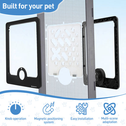 DELOMENPA 4-Way Locking Cat Door