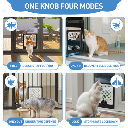 DELOMENPA 4-Way Locking Cat Door