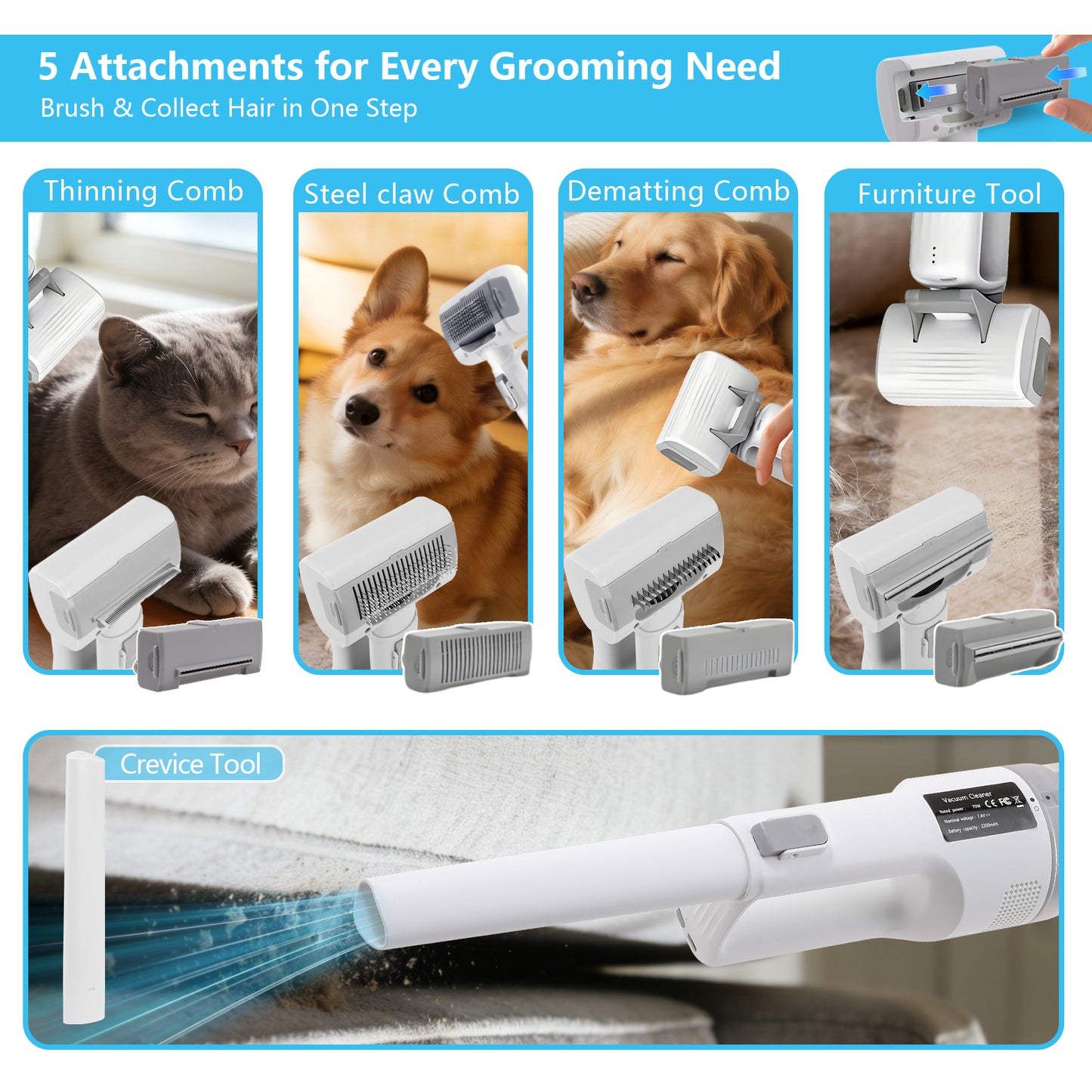 DELOMENPA ペットの毛取りツールセット