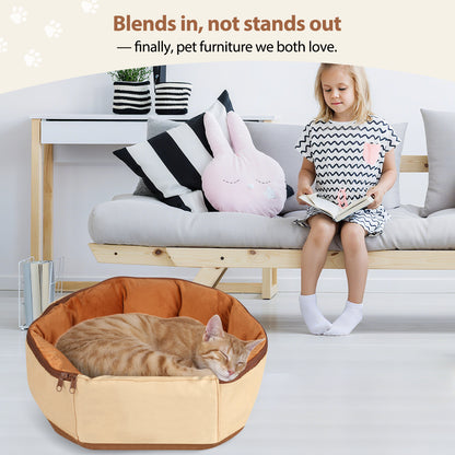 DELOMENPA 2-in-1 Pet Nest & Crossbody Bag-Khaki