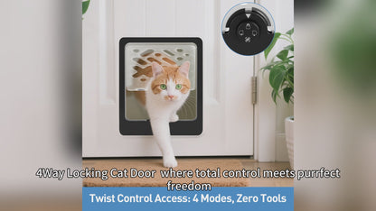 DELOMENPA 4-Way Locking Cat Door